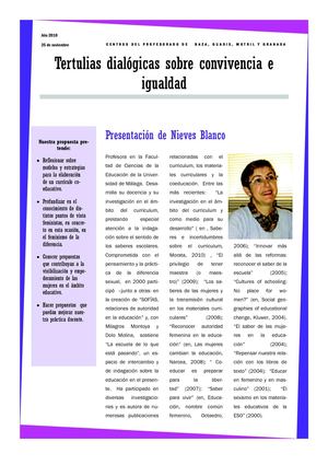 Tertulias Dialógicas: Nieves Blanco "Reconocer autoridad femenina en educación"