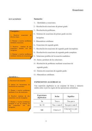 Contenido Ecuaciones