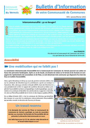 Communauté de Communes du Vernois - Bulletin d'information n°8 - Janvier/Février 2011