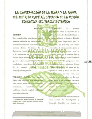 La conservación de la flora y fauna del distrito capital