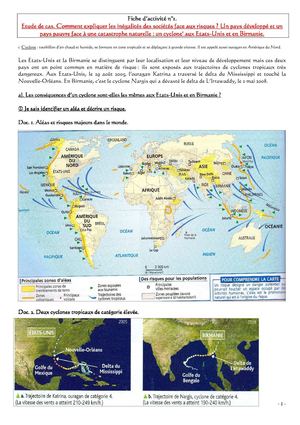 Les inégalités devant les risques. Etude de cas.