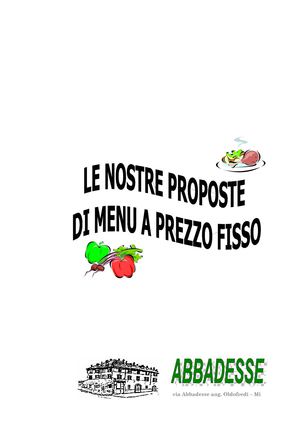 Menù fissi -Abbadesse-