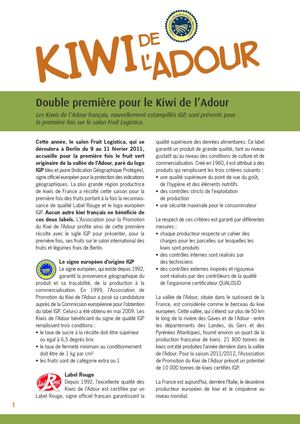 Kiwi de l'Adour au salon Fruitlogistica de Berlin