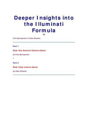 Deeper Insights Into Illuminati Mind Control Formula