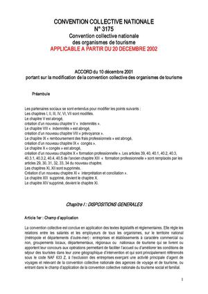 convention collective n°3175 et avenant n°1