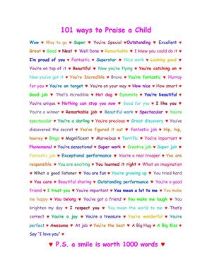 101 Ways to Praise a Child