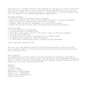 Software Estimation using Functional Point Analysis Seminar in Cochin, India