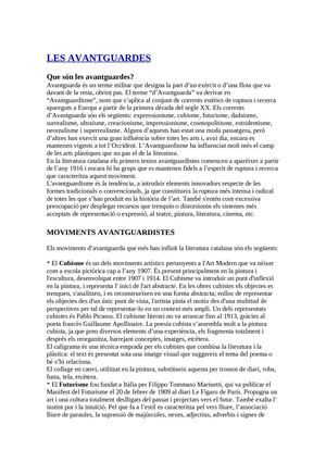 LES AVANTGUARDES