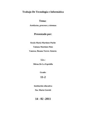 artefactos,procesos y sistemas 