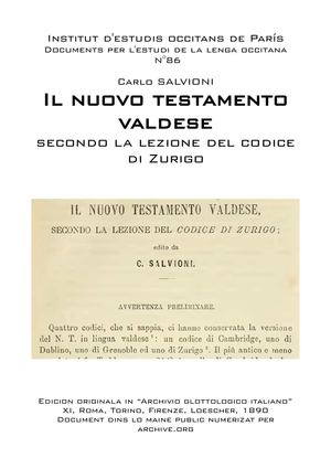 Carlo SALVIONI - Il nuovo testamento valdese