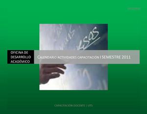 CALENDARIO CAPACITACIÓN DOCENTE I SEMESTRE 2011