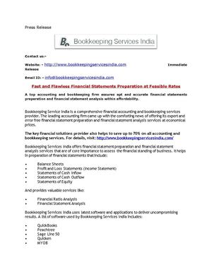 Fast and Flawless Financial Statements Preparation at Feasible Rates