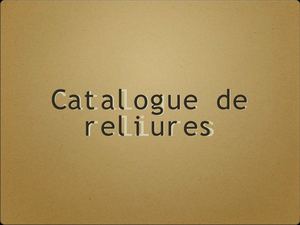 Catalogue de reliures. Elsa Rambour.