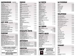 Menu Lord Nelson Pub