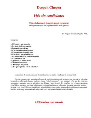 Resumen de Vida Sin Condiciones