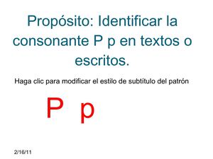 Diapositiva de la consonante P