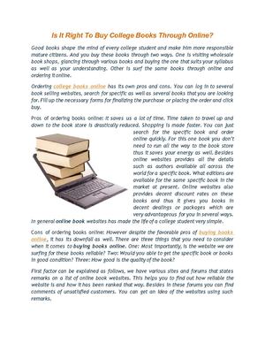 Is It Right To Buy College Books Through Online?