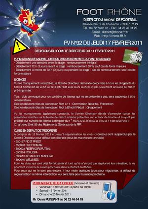 PV 32 du jeudi 17 février 2011