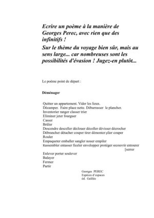 Les poèmes à la manière de Perec