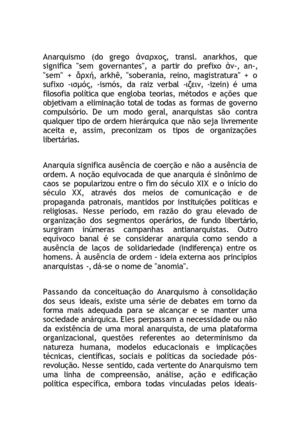 Reflexões Anarquicas - Historia e Categorias