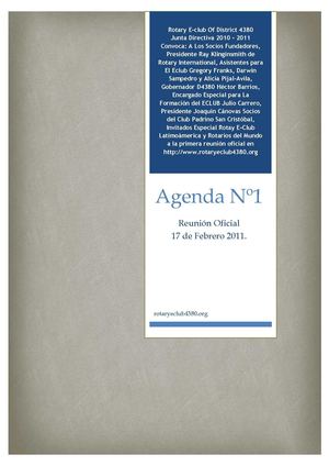 Agenda Nº1 Rotary E-Club Of District 4380