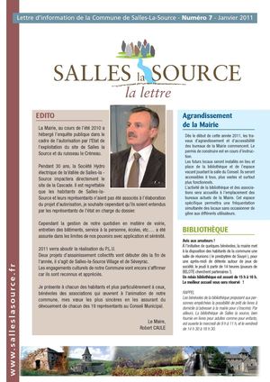Lettre Municipale Numéro 7 Janvier 2011