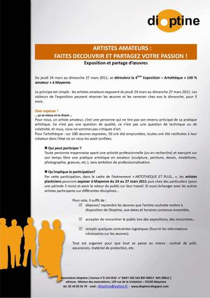 Invitation à exposer_ARTO 4_mars 2011