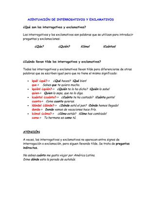 LA ACENTUACIÓN EN INTERROGATIVOS, EXTRANJERISMOS Y ADVERBIOS EN -MENTE