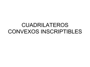 Cuadriláteros inscriptibles