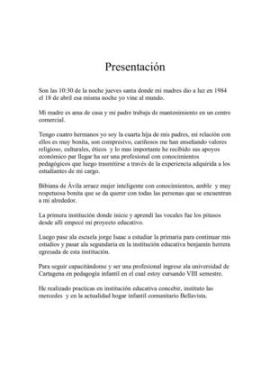 presentacion de trabajo realizado