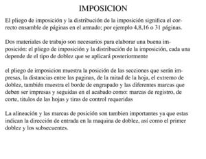 imposicion de paginas