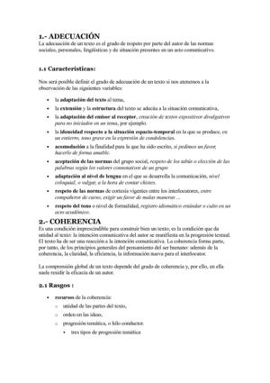 Adecuación, coherencia, cohesión