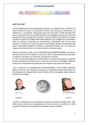 PNL: PRESUPUESTOS BASICOS Y APLICACIONES