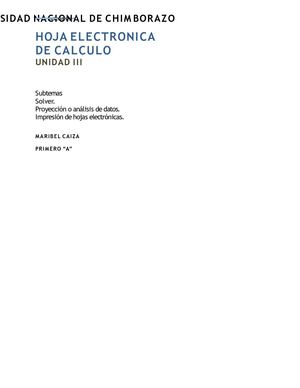 hoja electronica de calculo