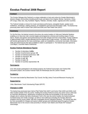 Community Arts North West Exodus report 2008