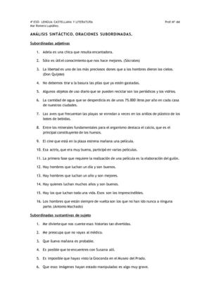 Sintaxis-Subordinadas 4º ESO