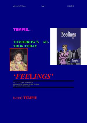 INTERVIEW WITH TEMPIE AUTHOR OF FEELINGS