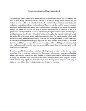 Calaméo - Ways to Keep Content of Your Articles Fresh