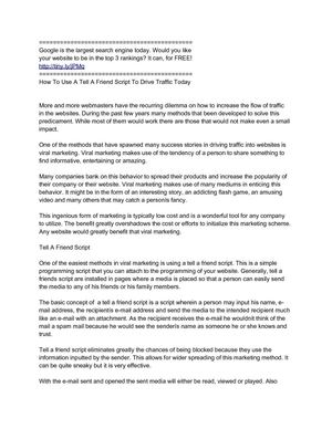 How To Use A Tell A Friend Script