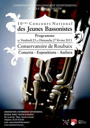 Programme du 10ème Concours National des Jeunes Bassonistes - Conservatoire de Roubaix