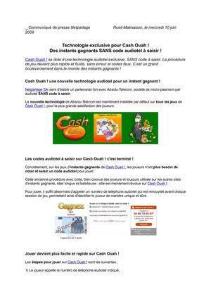 Communique_de_presse_Technologie_exclusive_pour_Cash_Ouah_Pas_de_code_audiotel_a_saisir_10_juin_2009