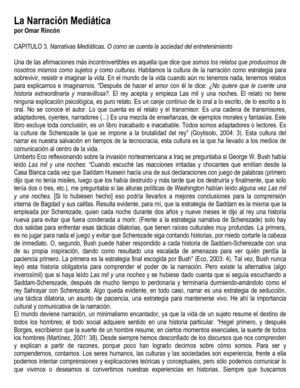La Narración Mediática (Cap 3)