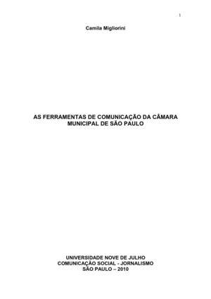 A COMUNICAÇÃO NA CÂMARA MUNICIPAL DE SÃO PAULO