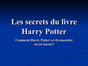 Les secrets du livre Harry Potter