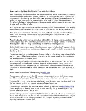 Expert Advice To Make The Most Of Your India Travel Plans