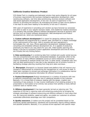 California Creative Solutions: Product 