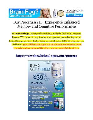 Procera AVH Empowering Consumers with the Ability to Optimize Brain Health