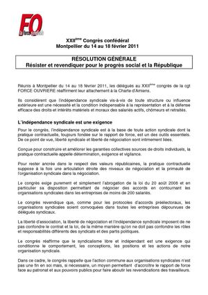 RESOLUTION GENERALE