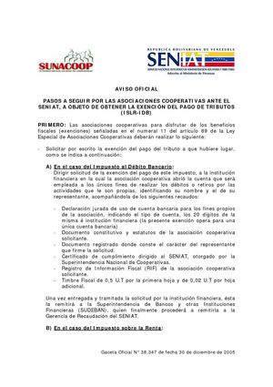 Respuesta sobre el procedimiento para solicitar los beneficios fiscales de las cooperativas