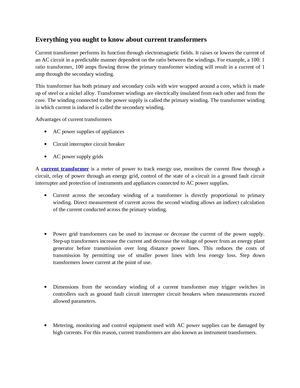 Everything you ought to know about current transformers 